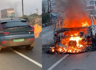VOLVO C40 रिचार्ज EV में बीच सड़क पर लगी आग, क्यों हुआ ऐसा क्या रही वजह ! पढ़े खबर VOLVO C40