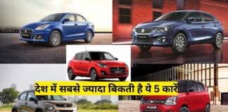 देश में सबसे ज्यादा बिकती है ये 5 कारें