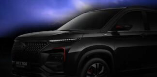 mg hector blackstorm edition front look