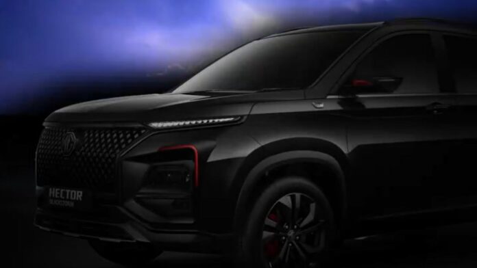 mg hector blackstorm edition front look
