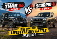 Mahindra Thar OG vs Scorpio-N: Who Wins the 3-Door vs 5-Door Lifestyle SUV Battle in 2026?