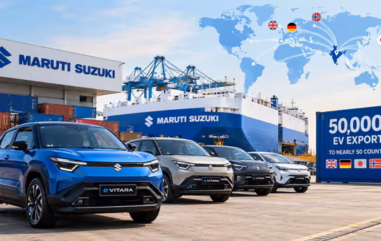 Maruti Suzuki hits 50,000 EV Export Target, e Vitara exported to up to 50 countries